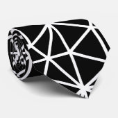 Cravate Motif géométrique triangulaire noir (Roulé)