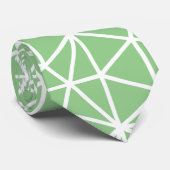 Cravate Motif géométrique triangulaire vert-tige (Roulé)
