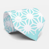 Cravate Motif géométrique turquoise (Roulé)