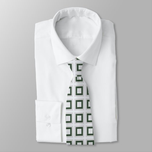 Cravate Motif géométrique turquoise gris vert (Attaché)