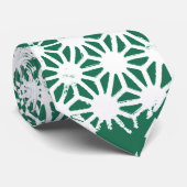 Cravate Motif géométrique vert et blanc (Roulé)