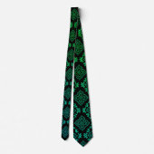 Cravate Motif géométrique vert / Impression indienne (Dos)