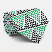 Cravate Motif géométrique vert noir (Roulé)