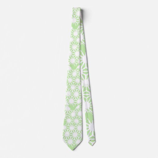 Cravate Motif géométrique vert pomme (Devant)