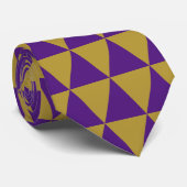 Cravate Motif géométrique violet et or (Roulé)