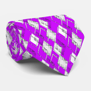Cravate Motif géométrique violet néon.