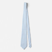 Cravate Motif Gingham Bleu clair et Blanc (Devant)