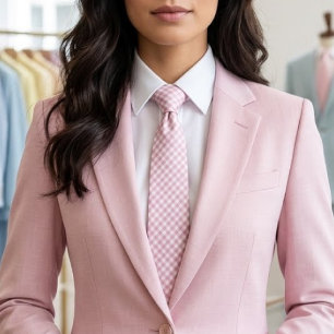 Cravate Motif Gingham en couleurs roses de ballerine prépa
