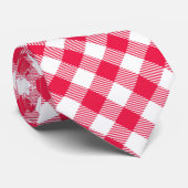 Cravate Motif Gingham Rouge et Blanc Classique Rustique (Roulé)