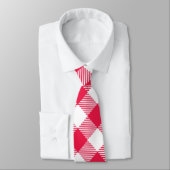 Cravate Motif Gingham Rouge et Blanc Classique Rustique (Attaché)