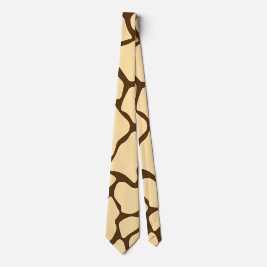 Cravate Motif Girafe Marron – Impression Animale Minimale (Devant)