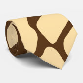 Cravate Motif Girafe Marron – Impression Animale Minimale (Roulé)