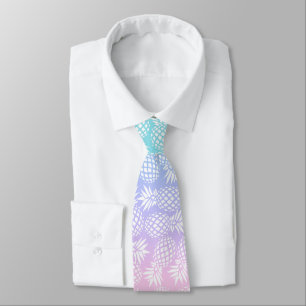Cravate Motif Girly élégant d'ananas de gradient coloré