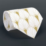 Cravate Motif Gold Art Déco & Arrière - plan blanc<br><div class="desc">Elégant ton or vintage Art Déco motif sur une couleur arrière - plan personnalisable blanc.</div>