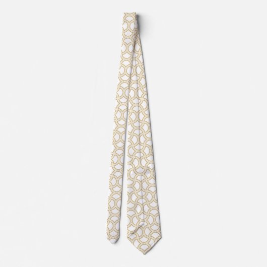 Cravate Motif Gold Art Déco en blanc (Dos)