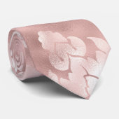 Cravate Motif Gold Chic Glam Blush Rose (Roulé)