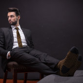 Cravate Motif Gold et Brown Bowling Pin