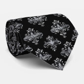 Cravate Motif gris argent (Roulé)