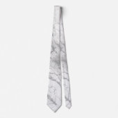 Cravate Motif gris et Marbre blanc (Devant)