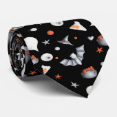 Cravate Motif Halloween Black Witch Ghosts (Roulé)