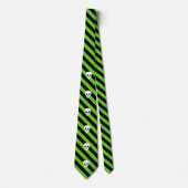 Cravate Motif Halloween noir et vert (Devant)