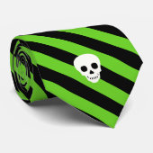Cravate Motif Halloween noir et vert (Roulé)