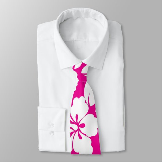 Cravate Motif hawaïen rose (Attaché)