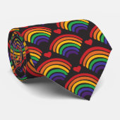 Cravate Motif Heart & Rainbows (Roulé)