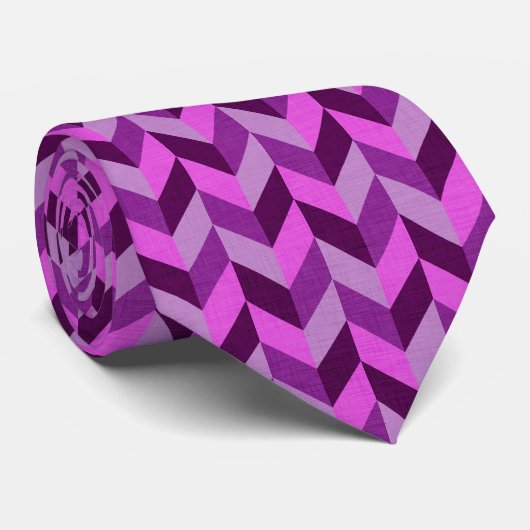 Cravate Motif Herringbone en violet (Roulé)