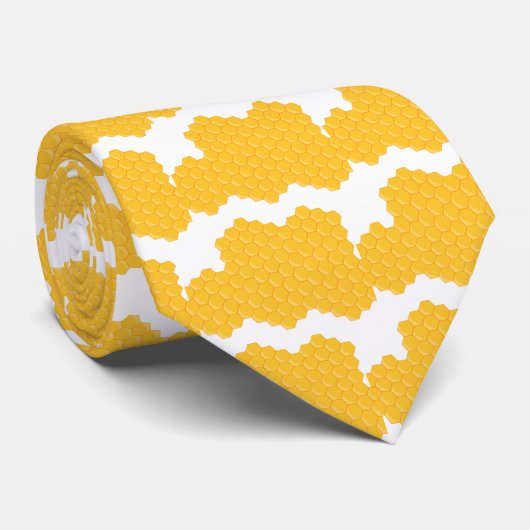 Cravate Motif Hexagon de Bee Hive (Roulé)