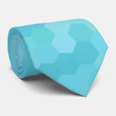 Cravate Motif hexagonal chevron bleu (Roulé)