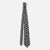 Cravate Motif hexagonal noir et blanc (Dos)