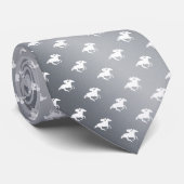 Cravate Motif hippique| Argent graphique (Roulé)