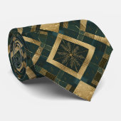Cravate Motif Holiday Gold et Snowflake (Roulé)