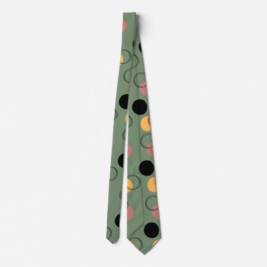 Cravate motif homme design Abstrait vert design (Dos)