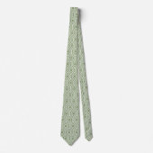 Cravate Motif Honeycomb Sage Green Hexagon (Devant)