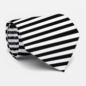 Cravate Motif horizontal noir et blanc de rayures (Roulé)