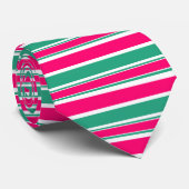 Cravate Motif horizontal rayé rouge-vert (Roulé)
