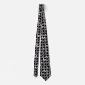 Cravate Motif Houndstooth noir et blanc (Dos)