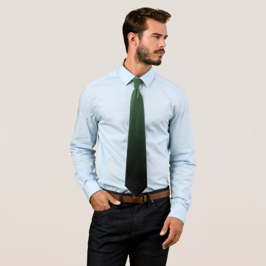 Cravate Motif Hunter Green et Black Ombre (En situation)