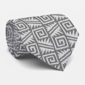 Cravate Motif Ikat Aztec - Nuances de gris / gris (Roulé)
