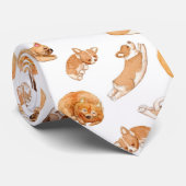 Cravate Motif illustré par chiens mignons d'aquarelle (Roulé)