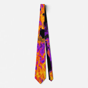 Cravate Motif incendie et flamme