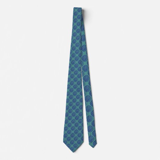 Cravate Motif indigo bleu foncé à rayures sur turquoise (Devant)