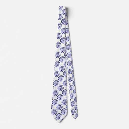 Cravate Motif indigo bleu foncé rayé sur blanc (Devant)