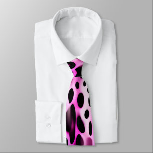 Cravate Motif Isométrique vertical Leopard rose 3D