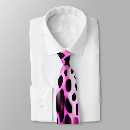 Cravate Motif Isométrique vertical Leopard rose 3D (Attaché)