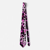 Cravate Motif Isométrique vertical Leopard rose 3D (Devant)