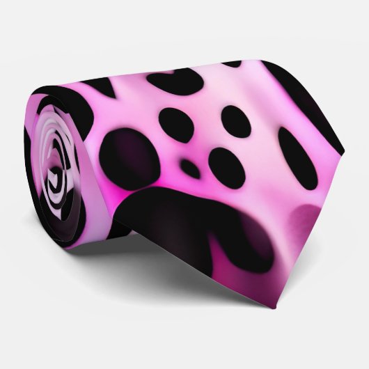 Cravate Motif Isométrique vertical Leopard rose 3D (Roulé)