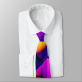 Cravate Motif Isométrique violet jaune 3D moderne (Attaché)